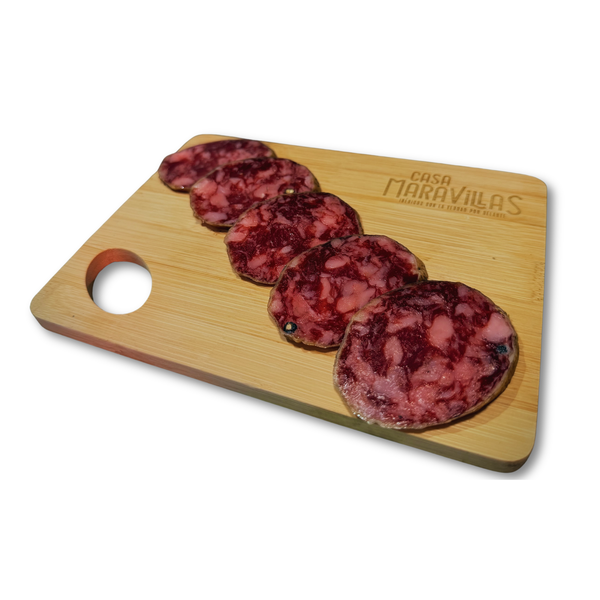Acorn-fed Iberian Salchichón - Sliced