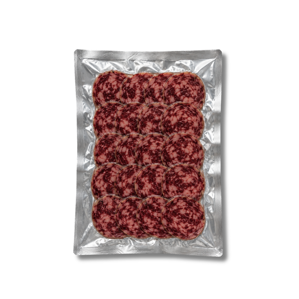 Acorn-fed Iberian Salchichón - Sliced